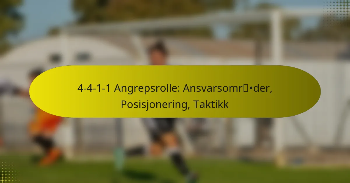 4-4-1-1 Angrepsrolle: Ansvarsområder, Posisjonering, Taktikk