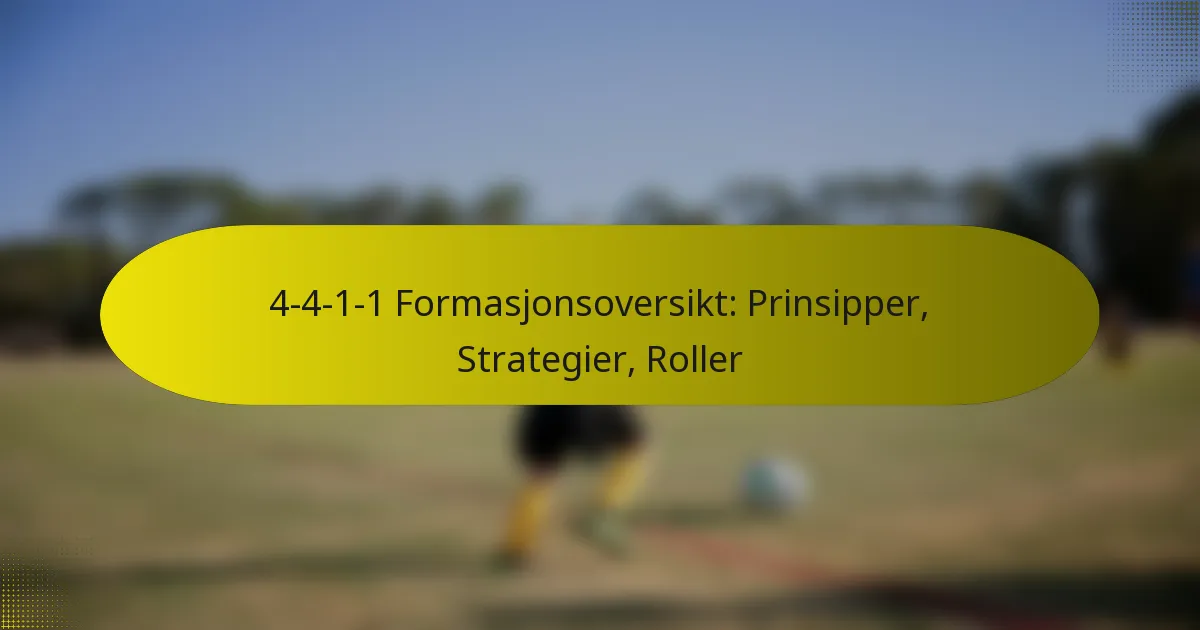 4-4-1-1 Formasjonsoversikt: Prinsipper, Strategier, Roller