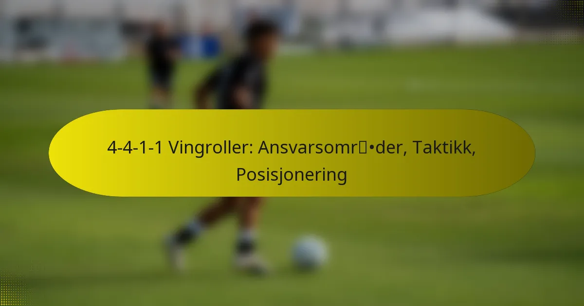 4-4-1-1 Vingroller: Ansvarsområder, Taktikk, Posisjonering