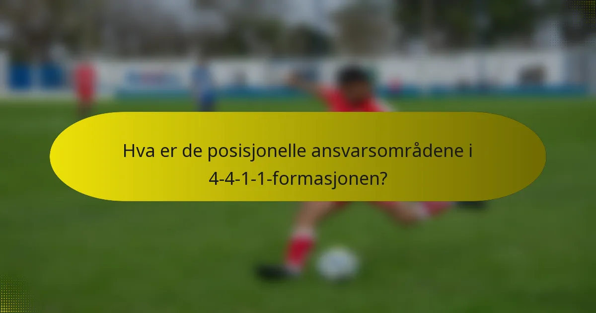 Hva er de posisjonelle ansvarsområdene i 4-4-1-1-formasjonen?