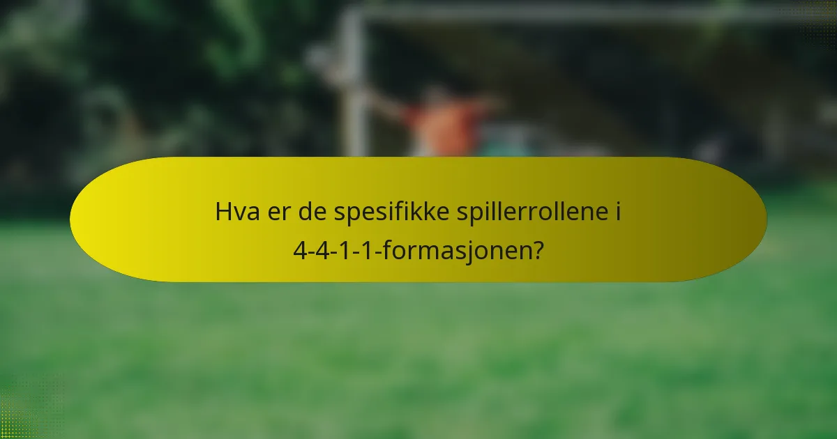 Hva er de spesifikke spillerrollene i 4-4-1-1-formasjonen?