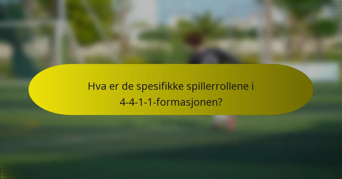 Hva er de spesifikke spillerrollene i 4-4-1-1 formasjonen?