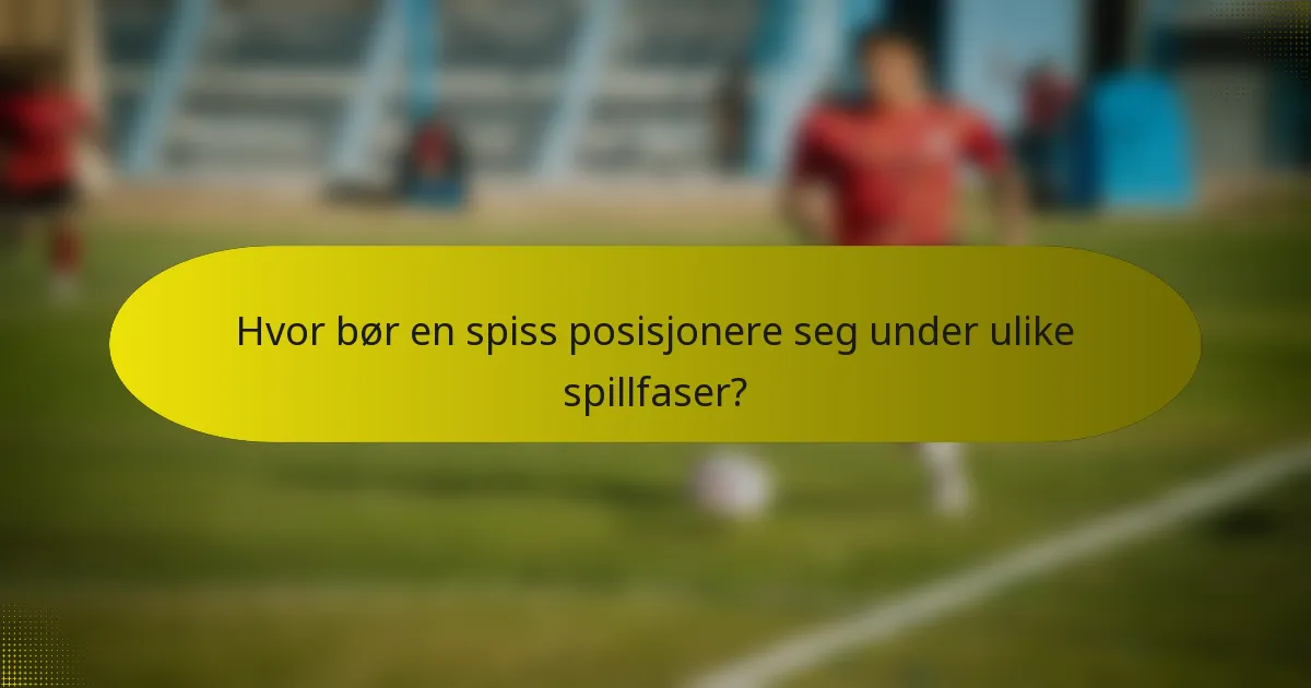 Hvor bør en spiss posisjonere seg under ulike spillfaser?